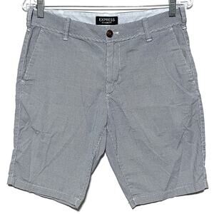 Express Classic Fit Shorts Black White Check Geometric Mens 28 Preppy Monochrome